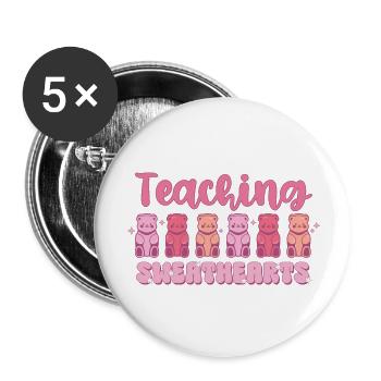 Teaching Sweethearts - Buttons large 2.2''/56 mm (5-pack) - white - Front