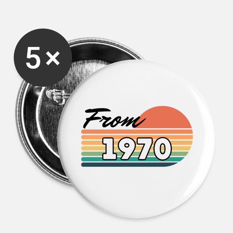 From 1970 - Buttons large 2.2''/56 mm (5-pack) - white