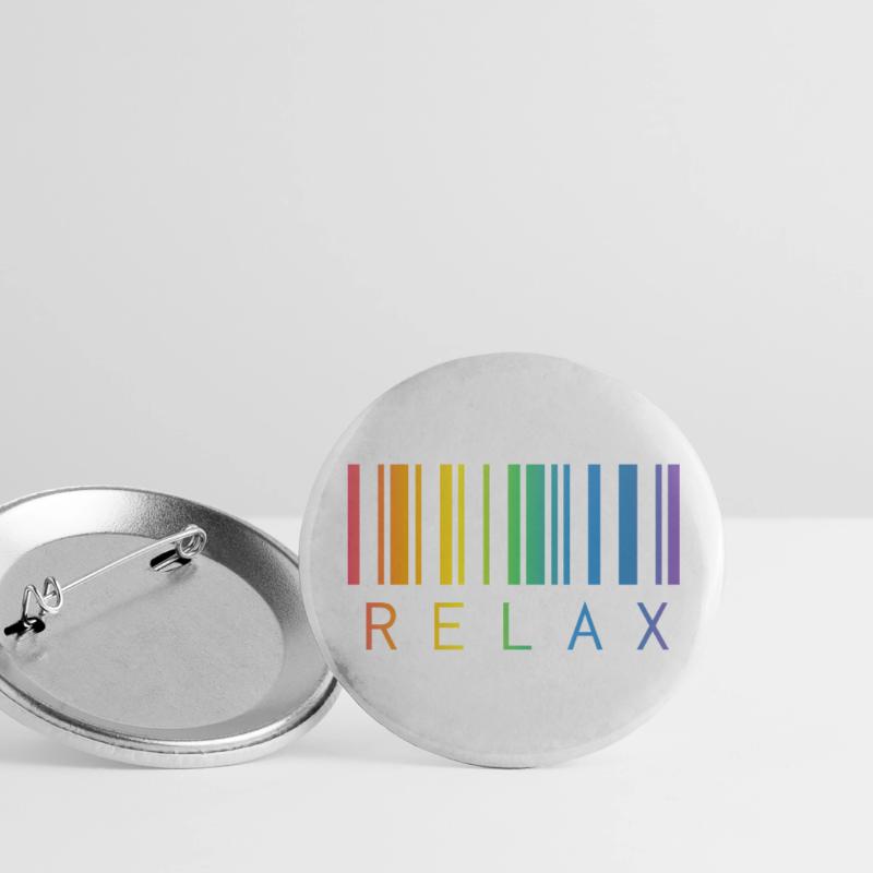 RELAX, CODE-BARRES, STRICHCODE Lot de 5 grands badges (56 mm)