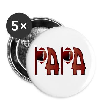 PAPA AMERICAN FOOTBALL VATER - Buttons groß 56 mm (5er Pack) - Weiß - Vorne