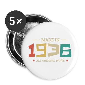 Legendär seit 1936 Original 1936 - Buttons groß 56 mm (5er Pack) - Weiß - Vorne