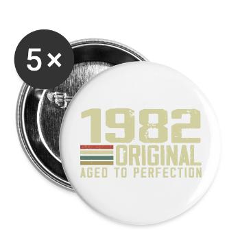 Born in 1982 - Vintage 1982 - 42nd Retro Anniversary - Buttons large 2.2''/56 mm (5-pack) - white - Front