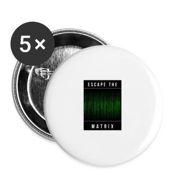 Escape Matrix - Buttons groß 56 mm (5er Pack) - Weiß - Vorne