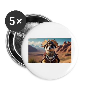 Indian Meerkat - Buttons large 2.2''/56 mm (5-pack) - white - Front
