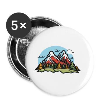 Mountains, Nature, Landscape - Buttons large 2.2''/56 mm (5-pack) - white - Front