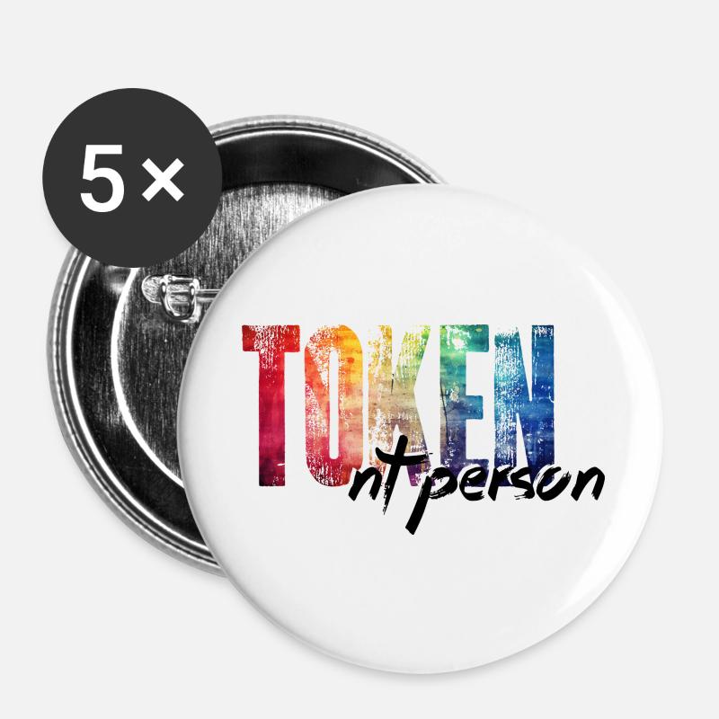 One is always neurotypical: the Token NT person! - Buttons large 2.2''/56 mm (5-pack) - white