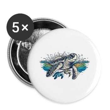 Ancient Swimmers - Buttons groß 56 mm (5er Pack) - Weiß - Vorne