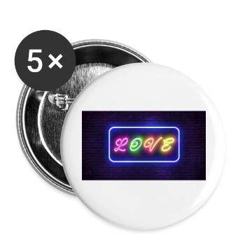 L’amour dans l’enseigne au néon - Lot de 5 grands badges (56 mm) - blanc - Devant