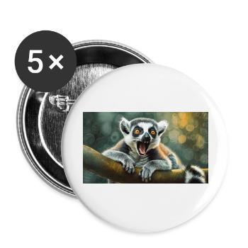 Niedliche Tiere chillen – Kattis - Buttons groß 56 mm (5er Pack) - Weiß - Vorne