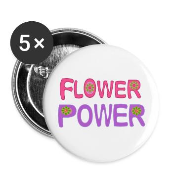 Le pouvoir des fleurs - Lot de 5 grands badges (56 mm) - blanc - Devant