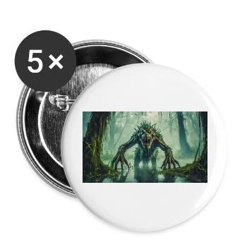 monster dark horror scary Halloween creepy spooky - Buttons large 2.2''/56 mm (5-pack) - white - Front