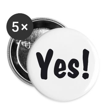 Yes! - Buttons groß 56 mm (5er Pack) - Weiß - Vorne