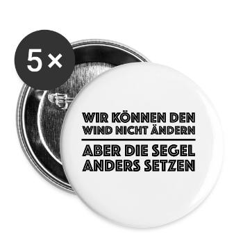 Du selbst bestimmst deinen Erfolg | Motivation - Buttons groß 56 mm (5er Pack) - Weiß - Vorne