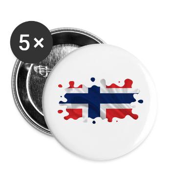 Norway Norway Flag Scandinavia Norden Tor Viking - Buttons large 2.2''/56 mm (5-pack) - white - Front