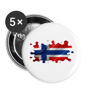 Norway Norway Flag Scandinavia Norden Tor Viking - Buttons large 2.2''/56 mm (5-pack) - white - Front