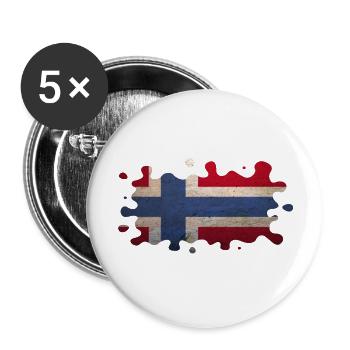 Norvège Norvège Drapeau Scandinavie Norden Tor Viking - Lot de 5 grands badges (56 mm) - blanc - Devant