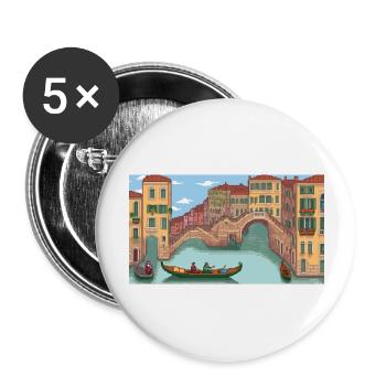 Venice, Italy - Pixel Art - Buttons large 2.2''/56 mm (5-pack) - white - Front
