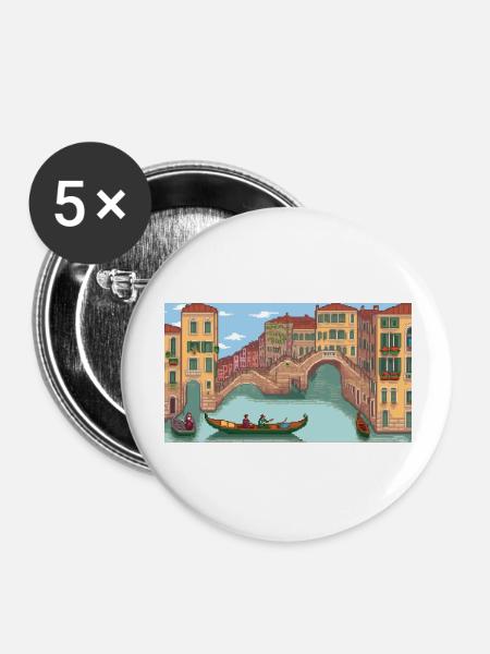 Venice, Italy - Pixel Art - Buttons large 2.2''/56 mm (5-pack) - white