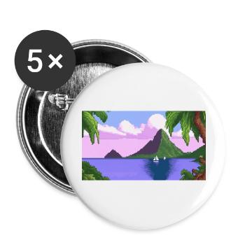 Piton ,St lucia - Pixel Art - Buttons large 2.2''/56 mm (5-pack) - white - Front