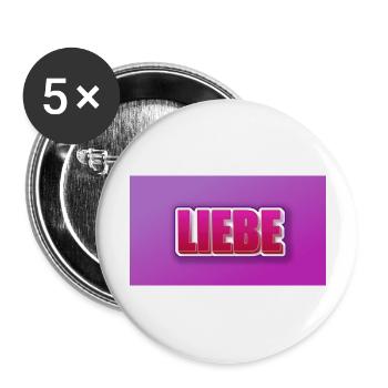 coole pinke Liebe - Buttons groß 56 mm (5er Pack) - Weiß - Vorne