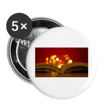 La Saint-Valentin - Lot de 5 grands badges (56 mm) - blanc - Devant