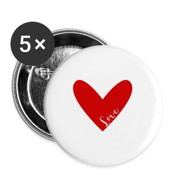 VALENTINE'S DAY. Bachelorette party. I LOVE YOU. I LOVE YOU. LOVE - Buttons large 2.2''/56 mm (5-pack) - white - Front