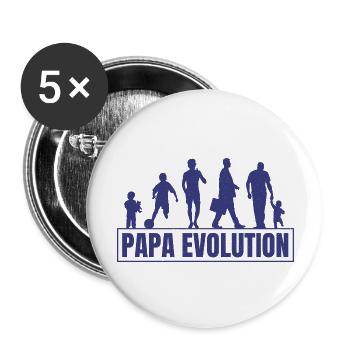 Papa Evolution - Buttons groß 56 mm (5er Pack) - Weiß - Vorne
