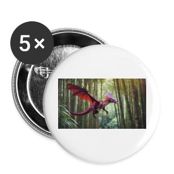 Un petit dragon violet majestueux et réaliste - Lot de 5 grands badges (56 mm) - blanc - Devant