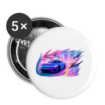 CityPunk - Buttons large 2.2''/56 mm (5-pack) - white - Front