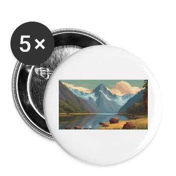 Fiordland-Nationalpark, Neuseeland - Buttons groß 56 mm (5er Pack) - Weiß - Vorne