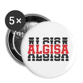 Algisa t-shirt t-shirt idée cadeau texte empilé - Lot de 5 grands badges (56 mm) - blanc - Devant