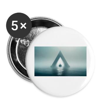 gruselige mythische Orte – Bermuda-Dreieck - Buttons groß 56 mm (5er Pack) - Weiß - Vorne