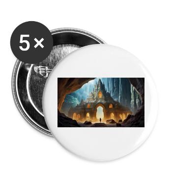 gruselige mythische Orte – unterirdisches Agartha - Buttons groß 56 mm (5er Pack) - Weiß - Vorne