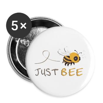 Just Bee - Soyez vous-même ! - Lot de 5 grands badges (56 mm) - blanc - Devant