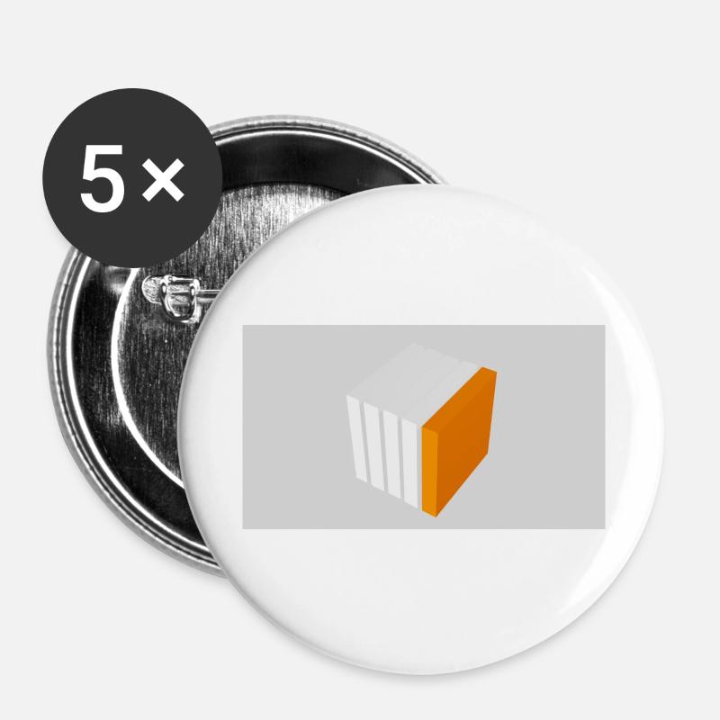 Splitting cube orange - Buttons large 2.2''/56 mm (5-pack) - white