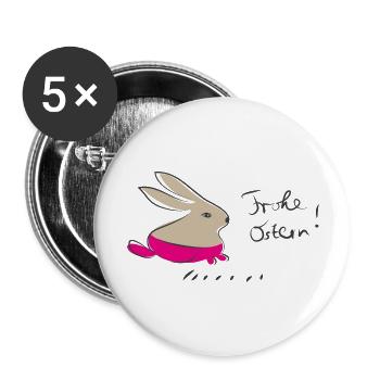 frohe ostern - Buttons groß 56 mm (5er Pack) - Weiß - Vorne