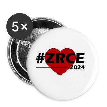 Zrce 2024 Amour du cœur - Lot de 5 grands badges (56 mm) - blanc - Devant