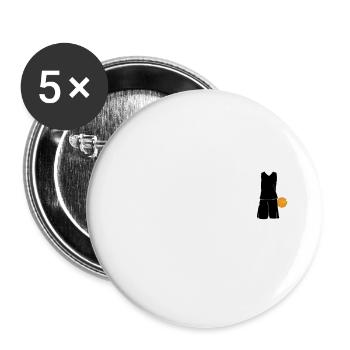 Basketball - Buttons groß 56 mm (5er Pack) - Weiß - Vorne