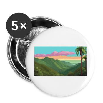 El Yunque National Forest, Puerto Rico, Pixelart - Buttons groß 56 mm (5er Pack) - Weiß - Vorne