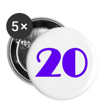 20. 20 YEARS. 20th ANNIVERSARY. 20TH ANNIVERSARY. - Buttons large 2.2''/56 mm (5-pack) - white - Front