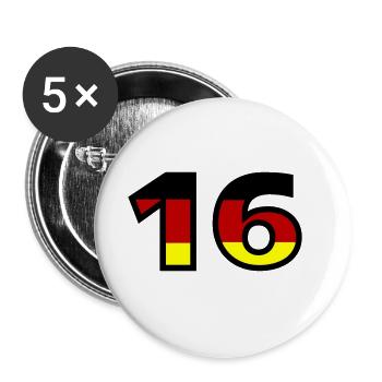 16 Numéro Allemagne Jersey - Lot de 5 grands badges (56 mm) - blanc - Devant