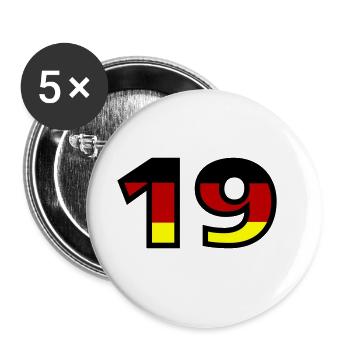 19 Numéro Allemagne Jersey - Lot de 5 grands badges (56 mm) - blanc - Devant