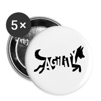 Agility Malinois SVG Vector Color Selectable - Buttons large 2.2''/56 mm (5-pack) - white - Front
