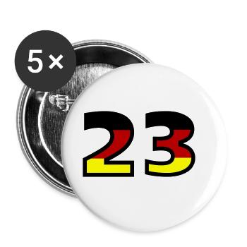 23 Numéro Allemagne Jersey - Lot de 5 grands badges (56 mm) - blanc - Devant
