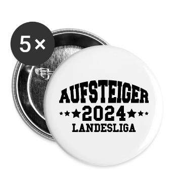 Aufsteiger 2024 Landesliga Aufstieg Fußball - Buttons groß 56 mm (5er Pack) - Weiß - Vorne
