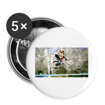 Downhill mountain biking - Buttons large 2.2''/56 mm (5-pack) - white - Front
