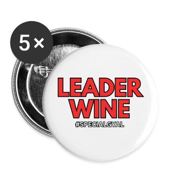 LEADER WINE - Lot de 5 grands badges (56 mm) - blanc - Devant