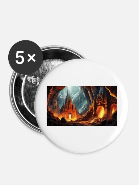 wunderschöne mythische Orte – Avalon - Buttons groß 56 mm (5er Pack) - Weiß