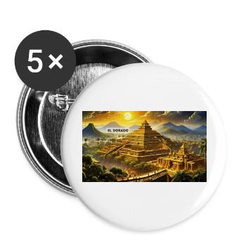 beautiful mythical places – El Dorado Golden city - Buttons large 2.2''/56 mm (5-pack) - white - Front