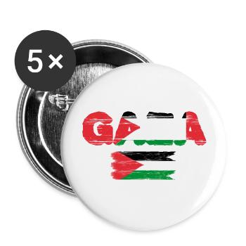 Gaza vintage - Buttons large 2.2''/56 mm (5-pack) - white - Front